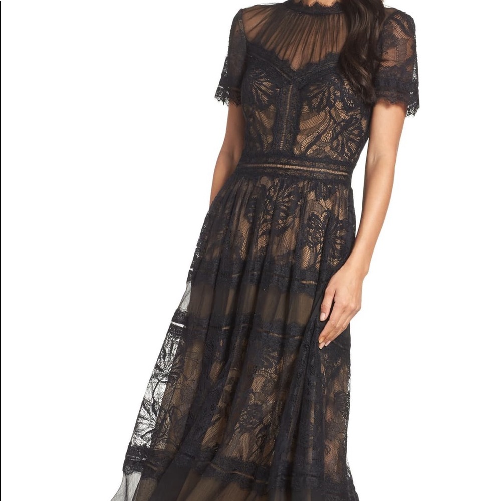 Tadashi Shoji Camilla Tea Length Lace Midi Dress